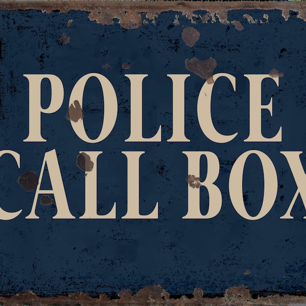 Vintage Police Call Box Metal Sign, Police Call Box plaque, Police Call Box retro wall sign