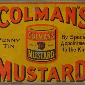 Vintage Colmans Mustard Ad Sign, kitchen sign, vintage sign. Retro wall sign,