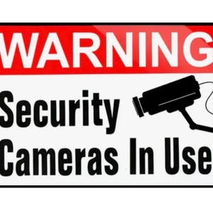 Vintage Warning Security Cameras In Use  Metal Sign, Security Cameras in Operation  plaque, Security Cameras in Operation  wall sign