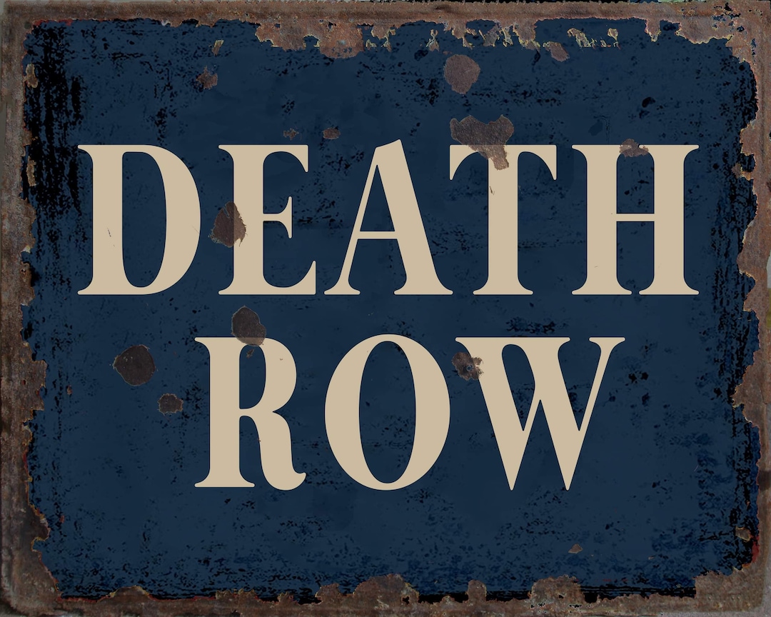 Vintage Death Row Metal Sign, Death Row Plaque, Death Row