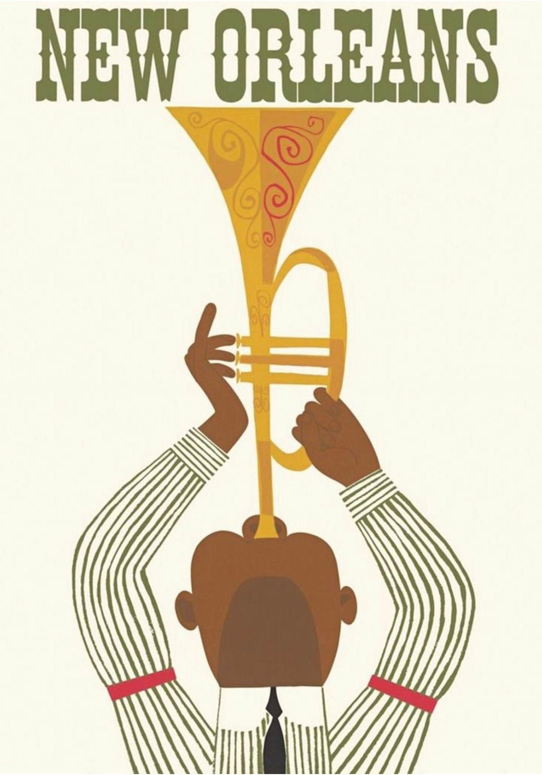 Vintage Visit New Orleans Print, New Orleans Print, Vintage Print