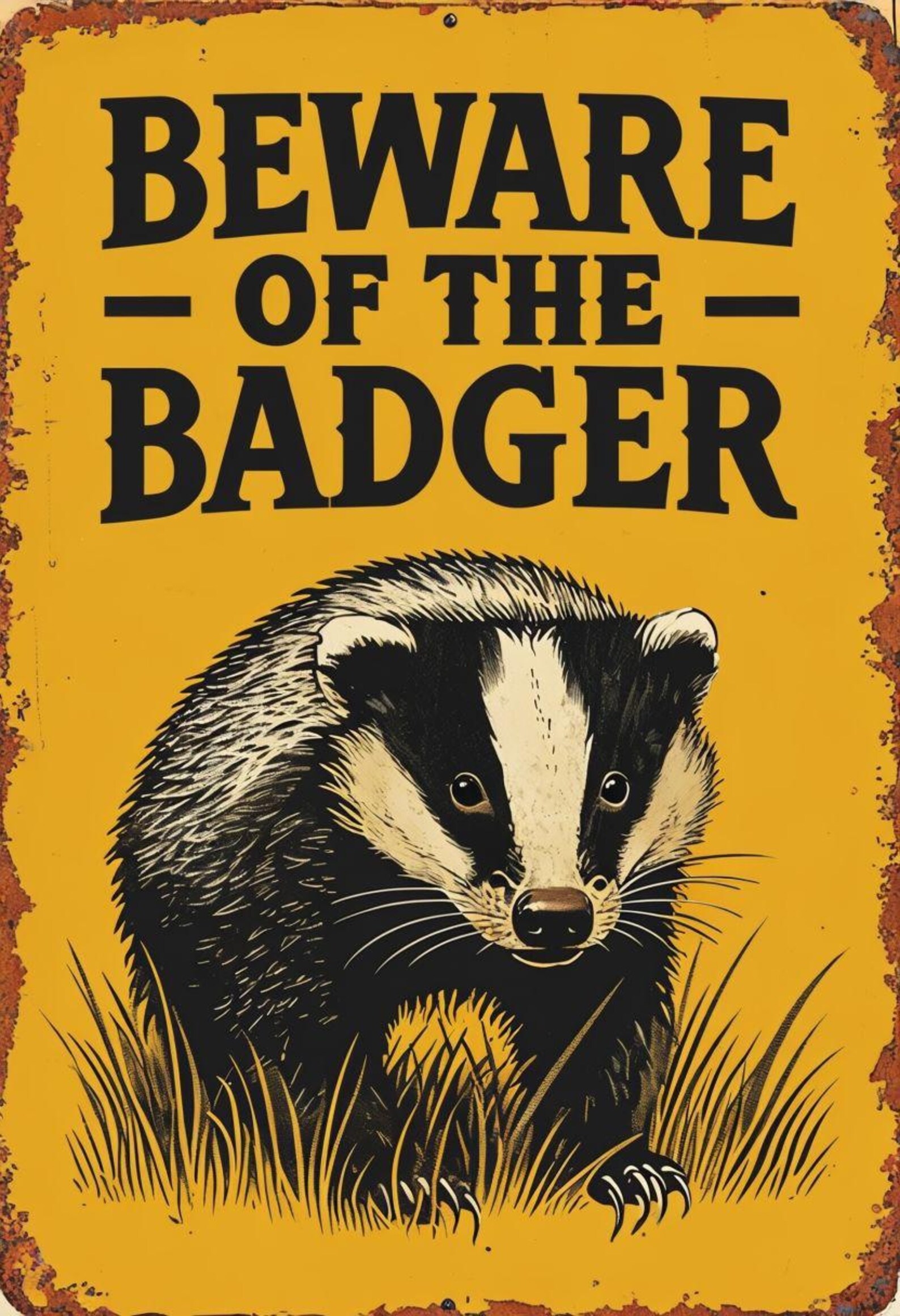 Beware of the Badger Sign,badger Sign, Badger Plaque - Etsy
