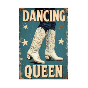 Dancing Queen metal Sign, Dancing Queen sign, Dancing Queen Plaque. Retro wall sign,