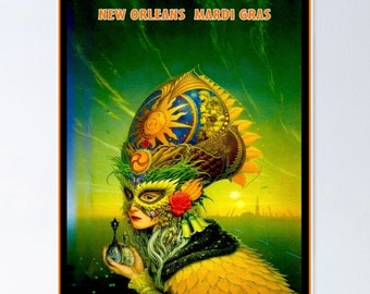 Vintage Mardi Gras Druck, Druck, Vintage Druck, Art Deco Druck, New Orleans Poster
