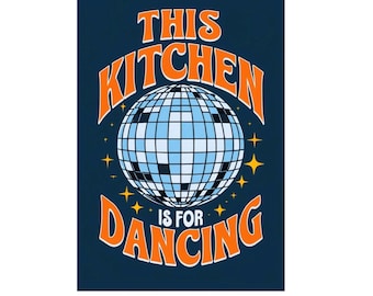 This Kitchen is for Dancing Metal Sign, Kitchen Disco plaque, Kitchen Disco Retro wall sign