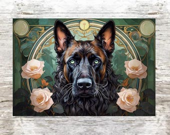 Belgian Malinois Glass Chopping Board, Belgian Malinois Cutting Board, Belgian Malinois Kitchen,Kitchen