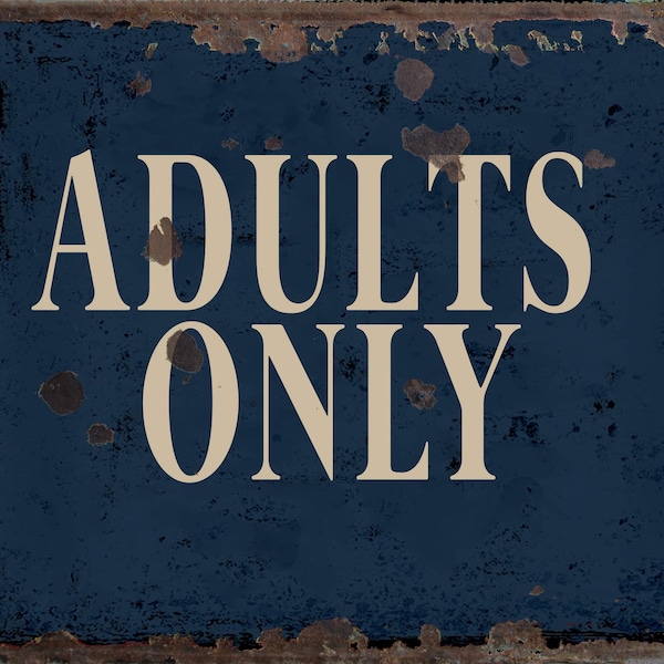 Vintage Adults Only Metal Sign, Adults Only plaque, Adults Only retro wall sign