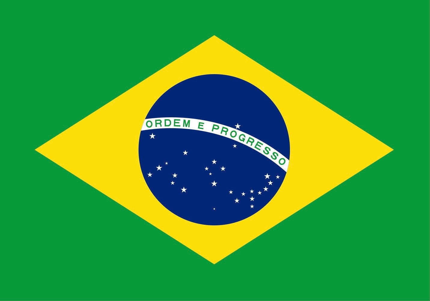 Metallschild Brasilien-Flagge – Vintage, 30x8 Cm & Mit Vorgebohrten Löchern