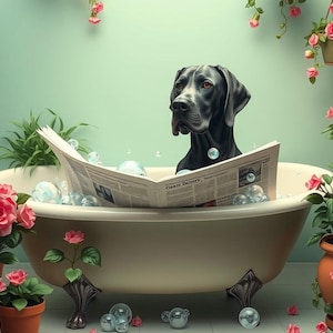 Great Dane in the Bath metal sign,Great Dane Plaque,Great Dane sign