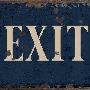 Vintage Exit Metal Sign, Exit plaque, Exit Retro wall sign