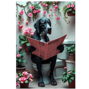 Great Dane on the Toilet metal sign, Great Dane Plaque,Great Dane sign