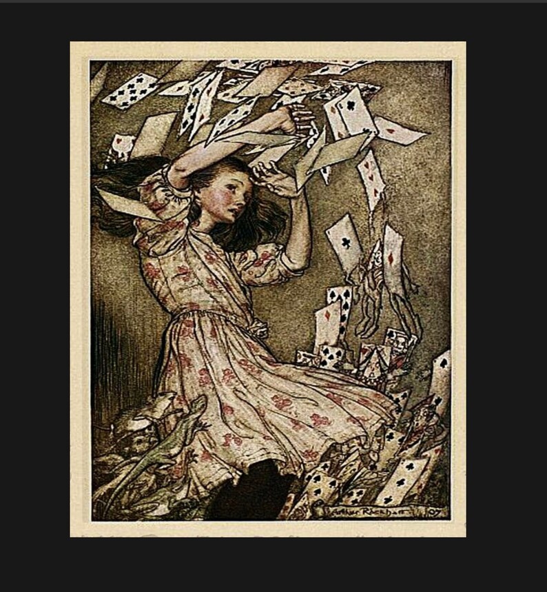 Alice in Wonderland Vintage Page Art Metal Sign Alice Sign. Etsy