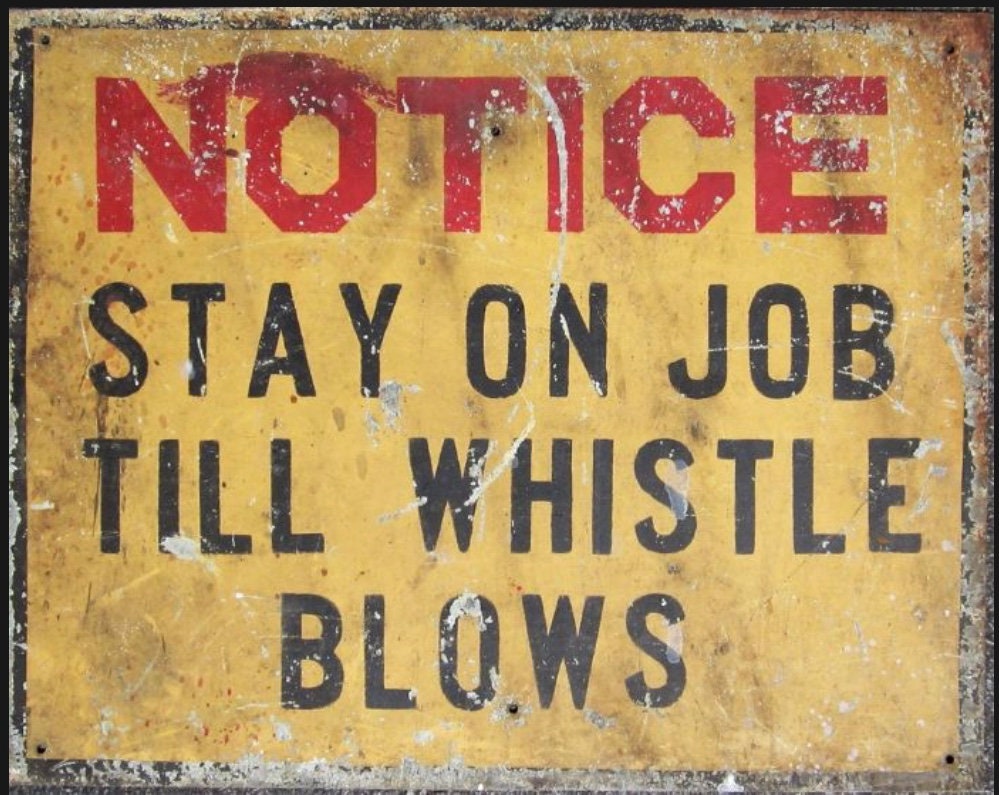 Vintage Stay on The Job metal Sign,  job sign, vintage sign. Retro wall sign,