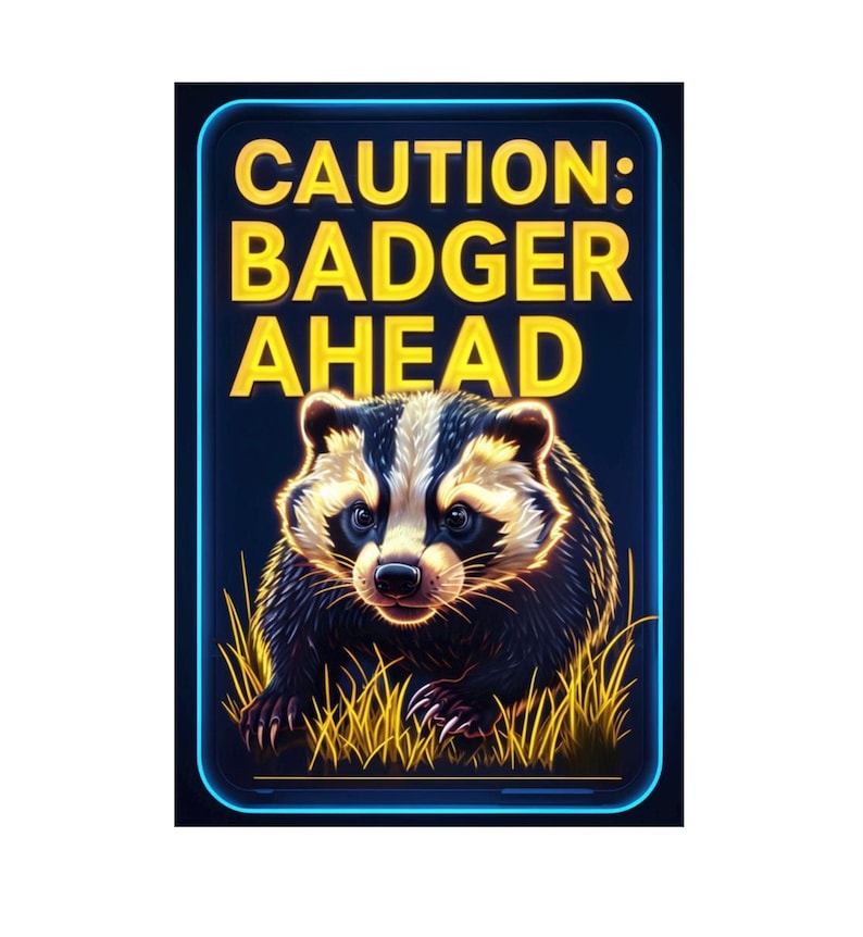 Caution Badger Ahead Sign,badger Sign, Badger Plaque - Etsy
