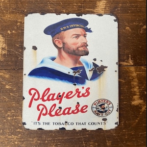 Vintage Players Navy Cut Ad metal Sign, kitchen sign, vintage sign. Retro wall sign, cigarette sign