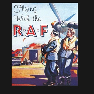 Vintage Flying with the RAF metal sign, Wartime sign, vintage sign. Retro wall sign, propaganda sign