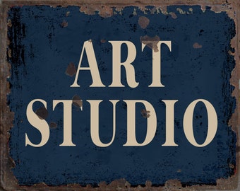 Vintage Art Studio metal Sign, Art Studio plaque, Art Studio wall sign