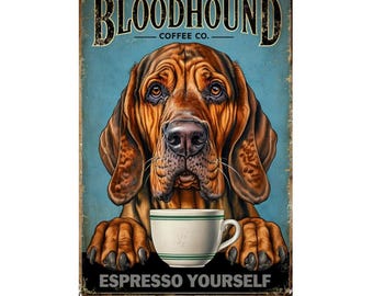 Bloodhound Dog Metal Sign Art, Custom Bloodhound Dog Metal Sign