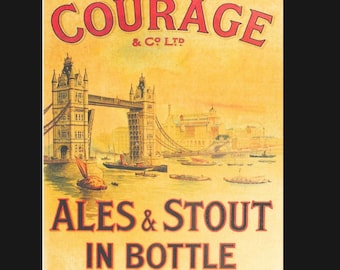 Vintage Courage Beer retro Sign, Beer sign. Retro wall sign, wall art, retro wall art