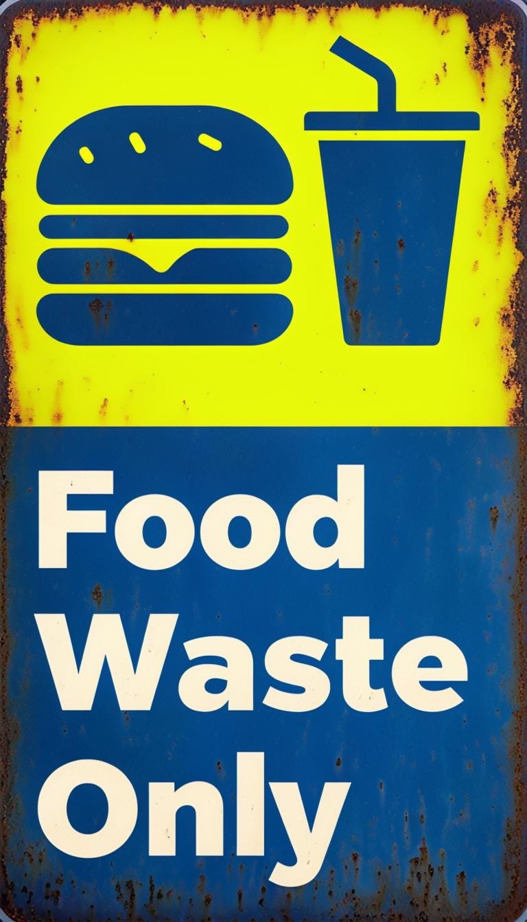 Food Waste Metal Sign, Food Waste Sign, Food Waste Plaque, Recycling ...