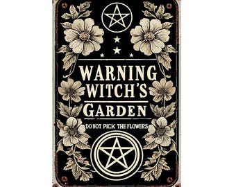 Vintage Witches Garden Sign, Witches Garden plaque, Witches Garden  wall sign