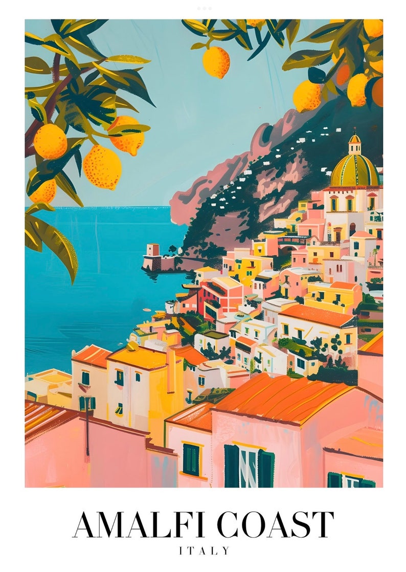 Amalfi Coast Metal Sign, Amalfi Coast Plaque, Amalfi Coast Travel Sign ...