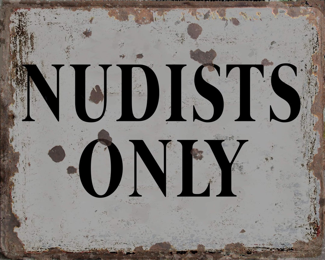 Vintage Nudists Only Sign, Nudists Only Plaque, Nudists Wall Sign