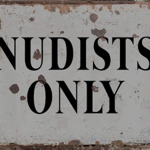 Vintage Nudisten Schild, Nudisten Schild, Nudisten Schild, Nudisten Schild