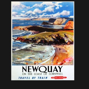 Vintage Newquay by rail metal Sign, Newquay sign, vintage sign. Retro wall sign,