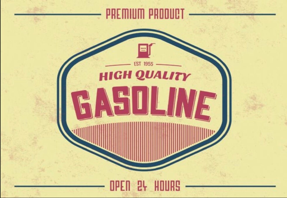 Vintage Gasoline Metal Sign, Garage Sign, Vintage Sign. Retro Wall Sign ...