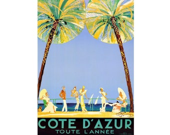 Vintage French Cote D’Azur Sign, Travel sign, vintage sign. Retro wall sign, French sign