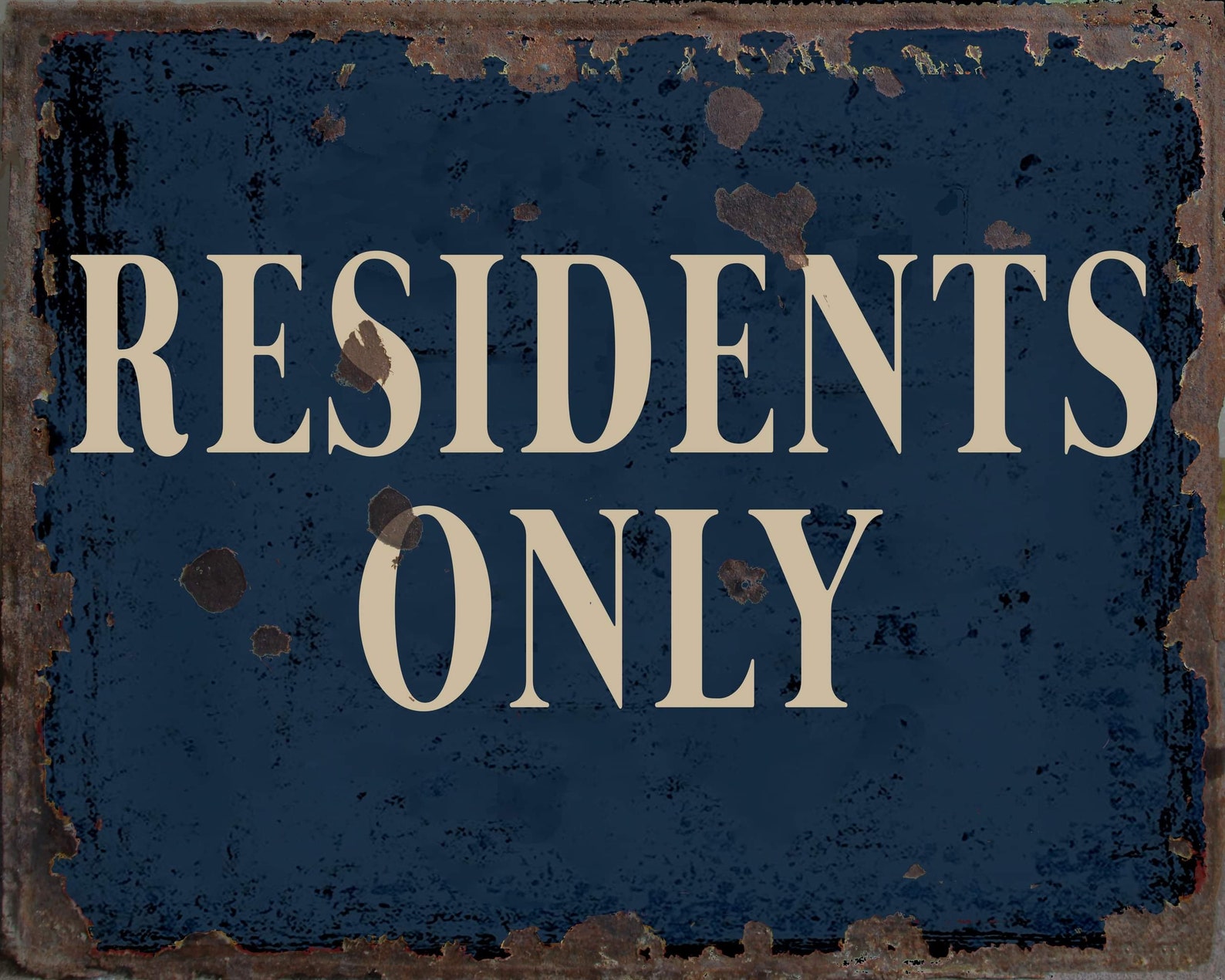 Residents Only Vintage Residents Only Metal Sign, Residents Only Plaque, Residents ...
