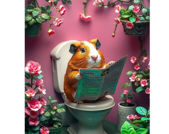 Guinea Pig on the Toilet metal sign, Guinea Pig Plaque,Guinea Pig sign