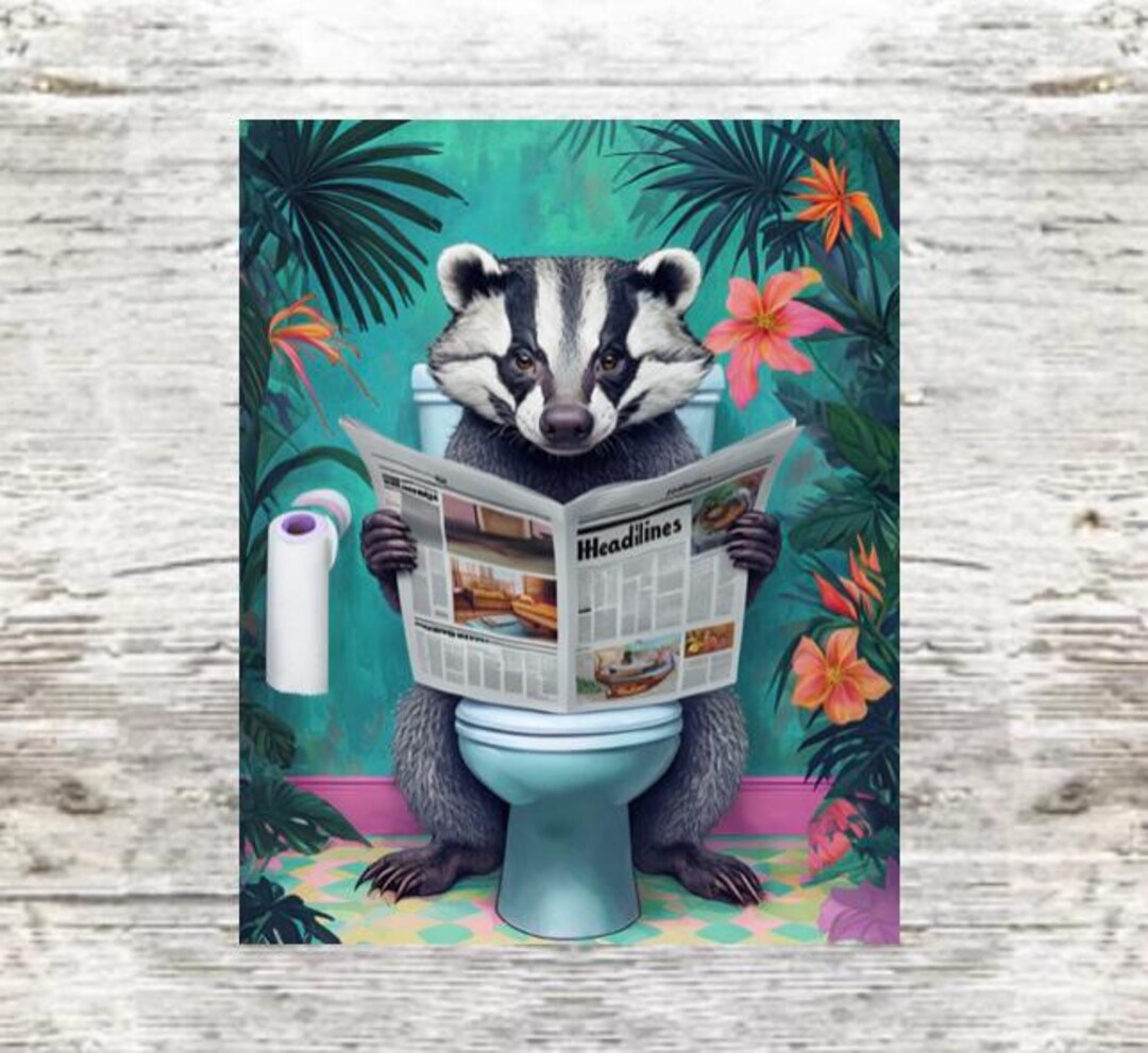 Badger on the Toilet Metal Sign, Badger Plaque,badger Sign - Etsy