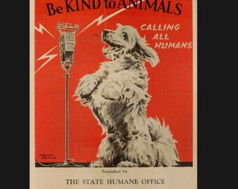Dog Sign Plaque, be kind to animals plaque, dog sign. Retro wall sign, Animal sign