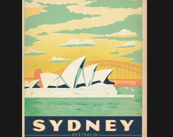 Vintage visit Sydney metal Sign, Sydney sign, vintage sign. Retro wall sign,