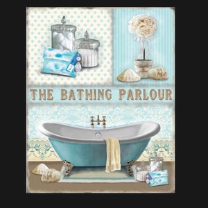 Vintage Bathing Parlour Sign, Bathroom sign, vintage sign. Retro wall sign,