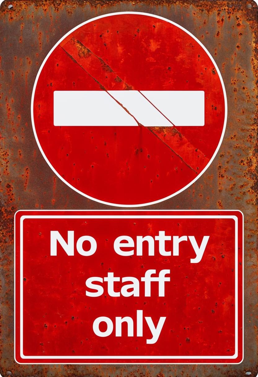 Vintage No Entry Staff Only Metal Sign, Staff Only Plaque, Staff