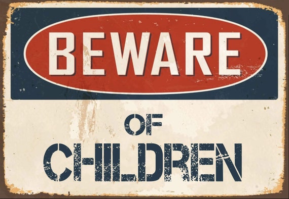 Polished Brass "BEWARE OF THE CHILDREN Sign Polished Brass "BEWARE OF THE CHILDREN Sign