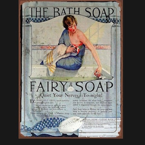 Vintage Fairy Soap Ad Sign, kitchen sign, vintage sign. Retro wall sign,
