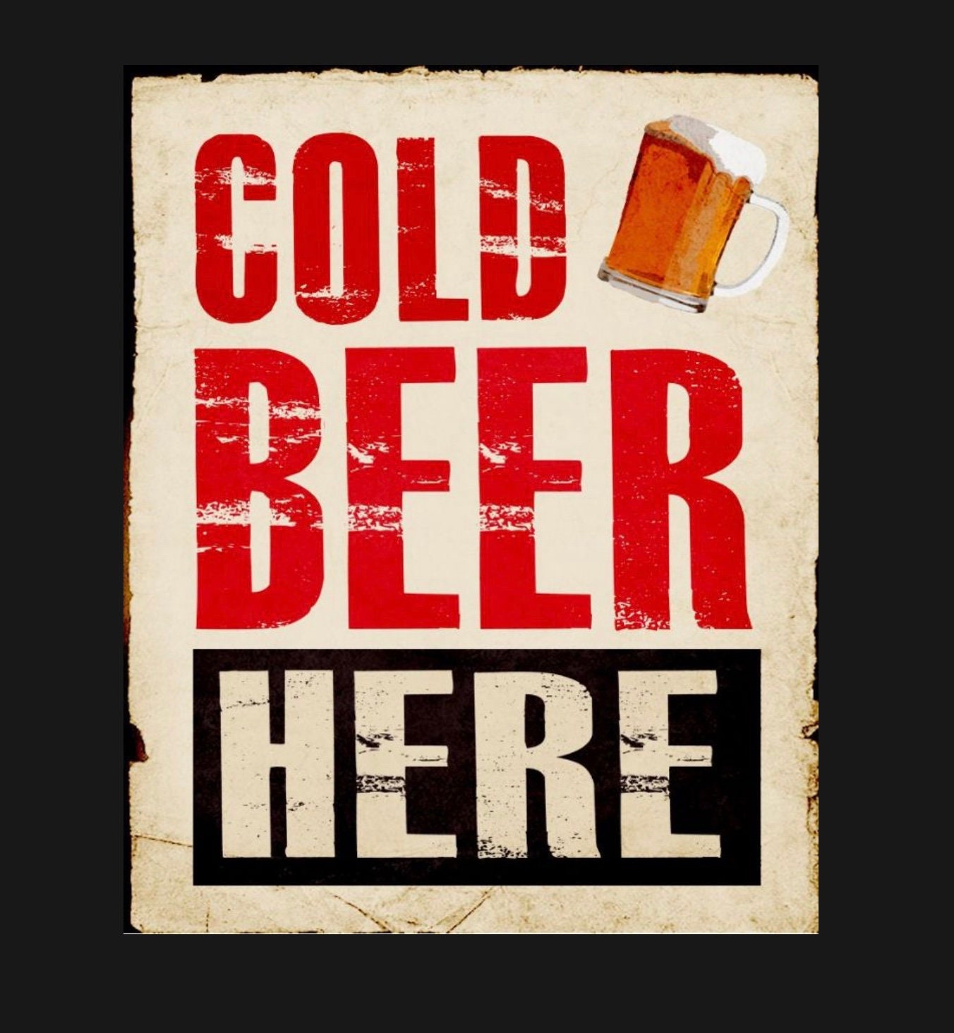 Vintage Cold Beer Here Sign Drinks Sign Vintage Sign. Retro Etsy