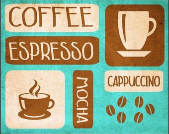 Vintage Coffee Sign, Coffee sign, vintage sign. Retro wall sign,
