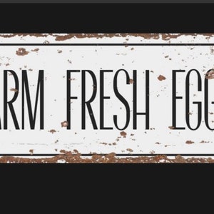 Retro Farm Fresh Eggs metal sign , egg sign. Retro wall sign, wall art, retro wall art