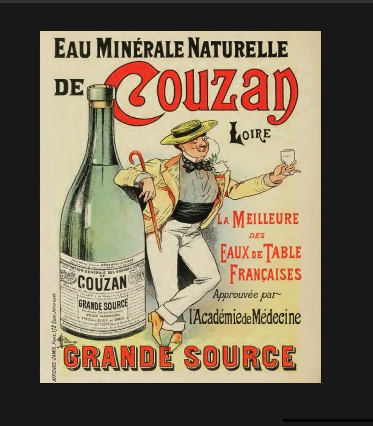 Vintage French Mineral Water Ad metal sign french sign . Etsy