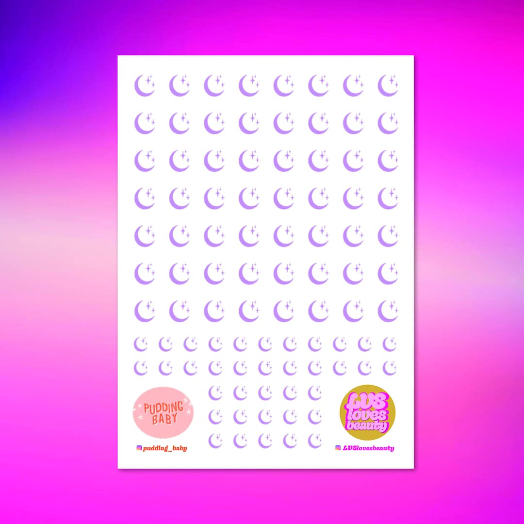 Moon and Star Nail Art Water Decal Stickers / Moon Nail Stickers / Star