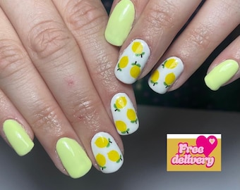 Yellow Lemon Fruit Nail Art Water Decals // At Home Salon Quality Nail Art // Citrus Fruit Nail Art