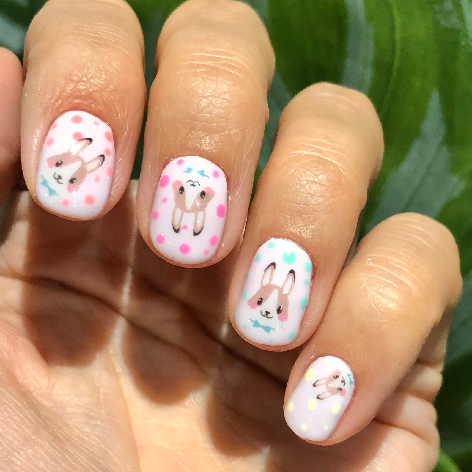 Nail art water decal Easter sticker Easter bunny spring Etsy