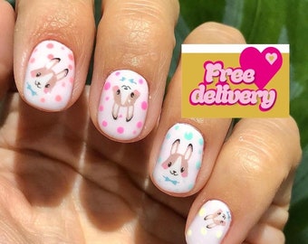 Easter Nail Water Decals / Bunny Nail Art / Tulip Nail Stickers/ Easter Egg Nail Decals / Spring Nail Art / Nail Decals / Nail Designs 2023