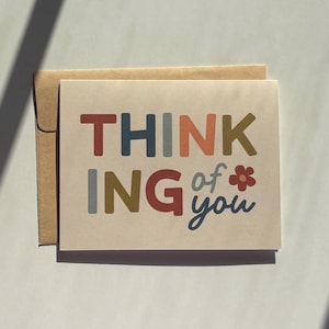 Thinking of You Card | Handmade Supportive Greeting Card for Chemothrapy, Loss, and Remembrance