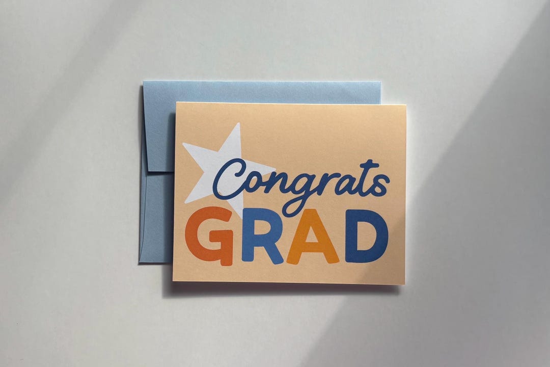 Congrats Grad | Handmade Graduation Card With Blue Envelope ...